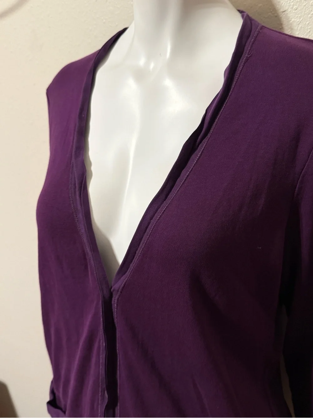 J. Crew Purple V‑Neck Button Front Cardigan